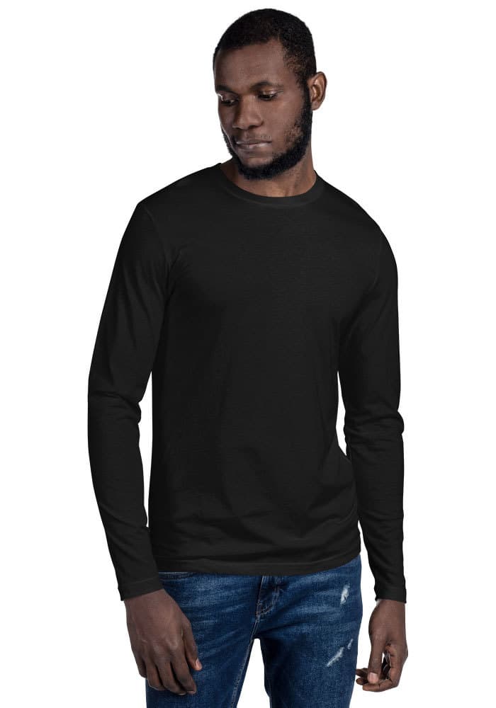 Men's Fitted Long Sleeve Shirt | Next Level 3601 — Black