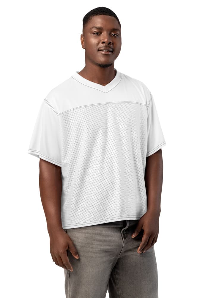 All-Over Print Boxy Football Jersey — White