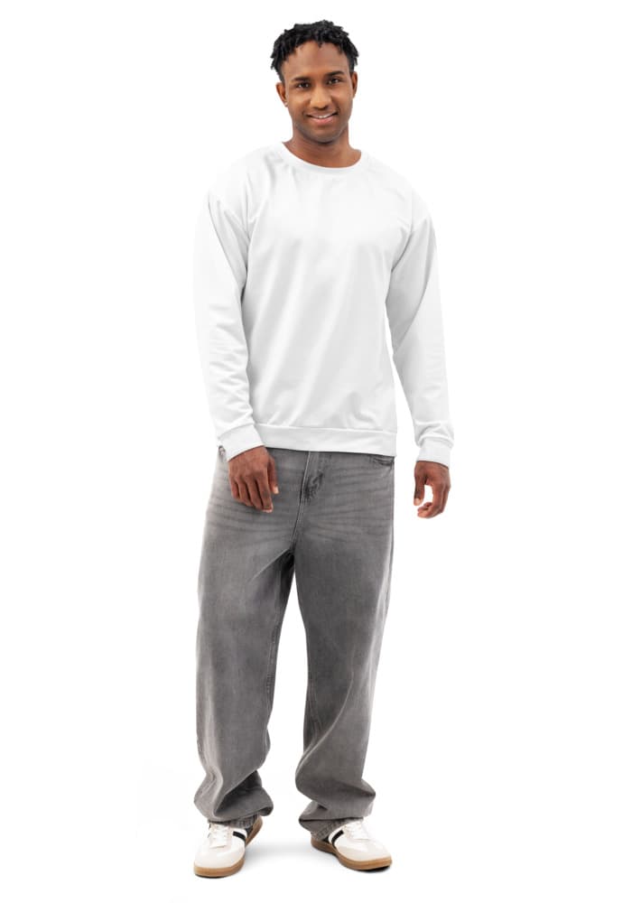 All-Over Print Unisex Cotton Sweatshirt — White