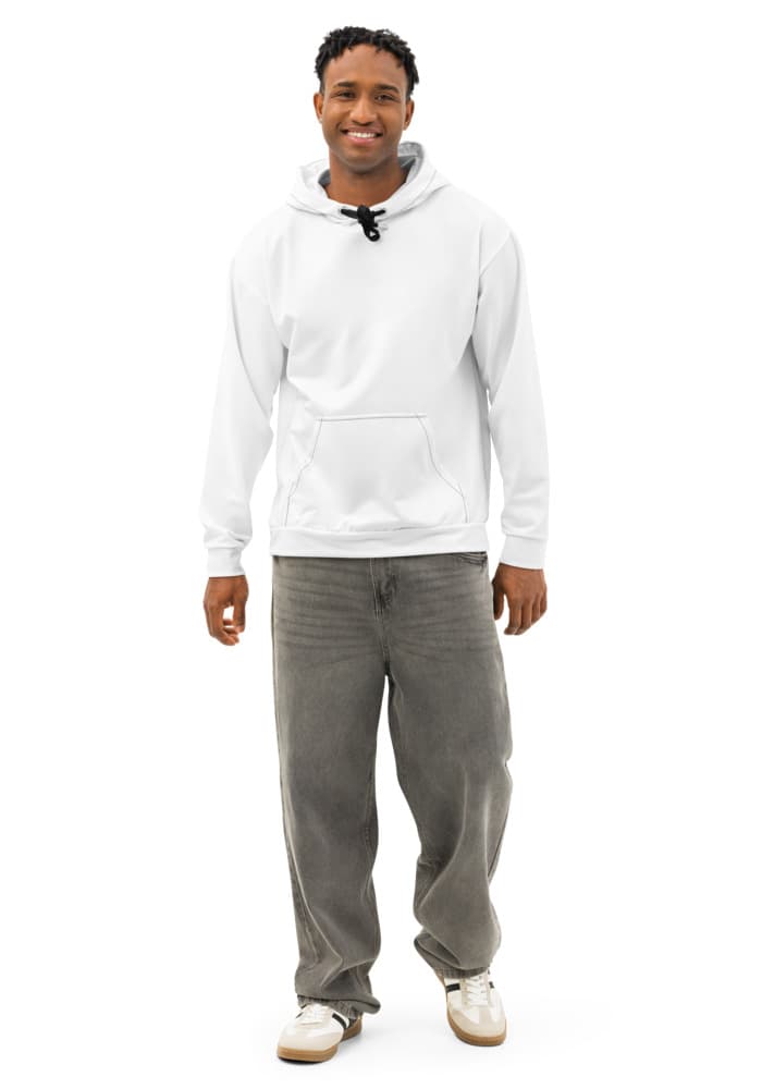 All-Over Print Unisex Cotton Hoodie — White