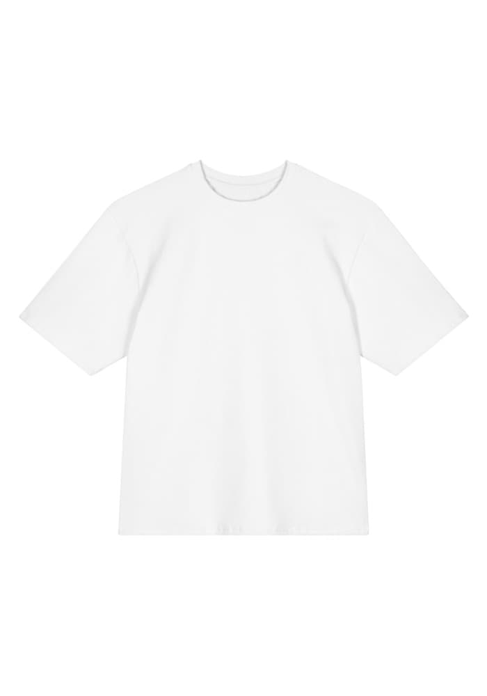 All-Over Print Oversized Cotton T-Shirt — White