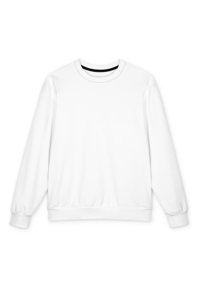 All-Over Print Oversized Cotton Sweatshirt — White