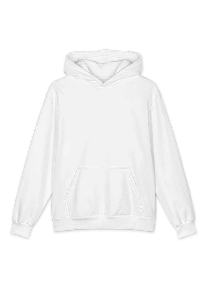 All-Over Print Oversized Cotton Hoodie — White