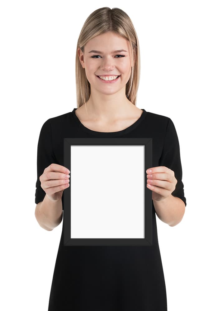 Premium Luster Photo Paper Framed Poster (in) — Black