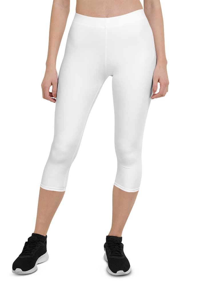 All-Over Print Capri Leggings — White
