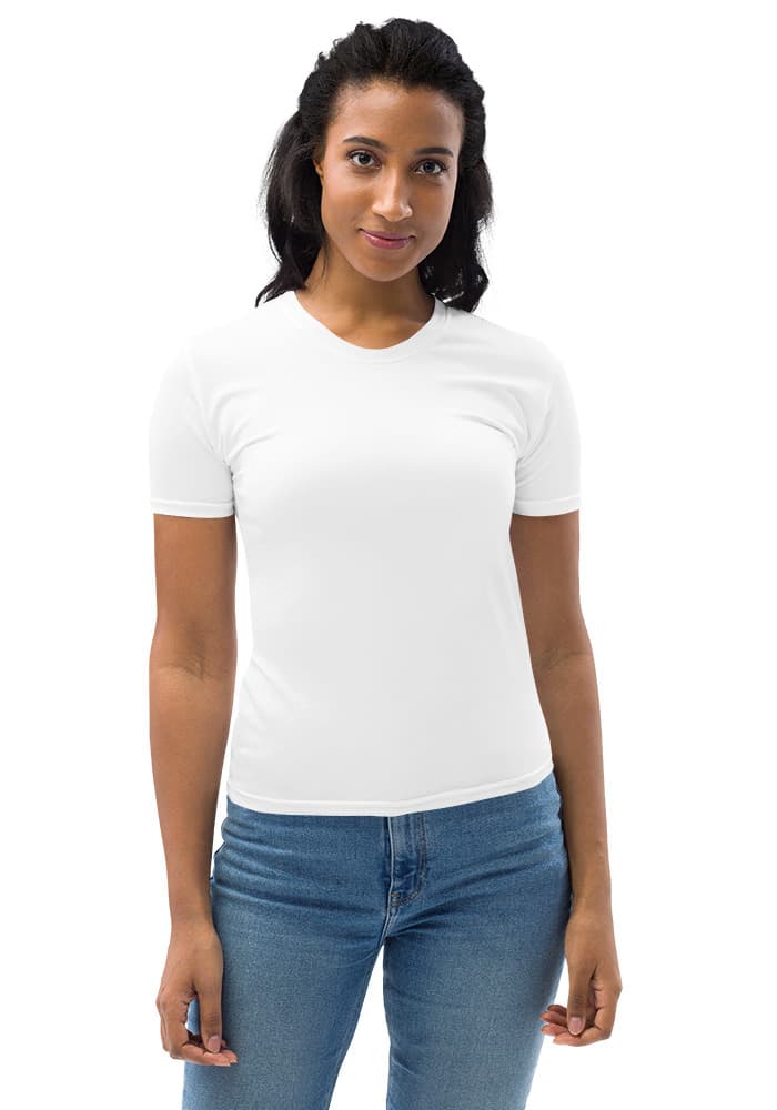 All-Over Print Women's Crew Neck T-Shirt — White