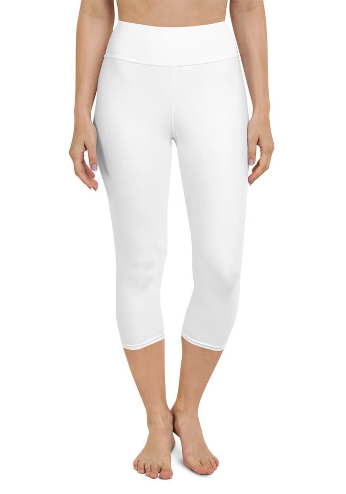 All-Over Print Yoga Capri Leggings — White