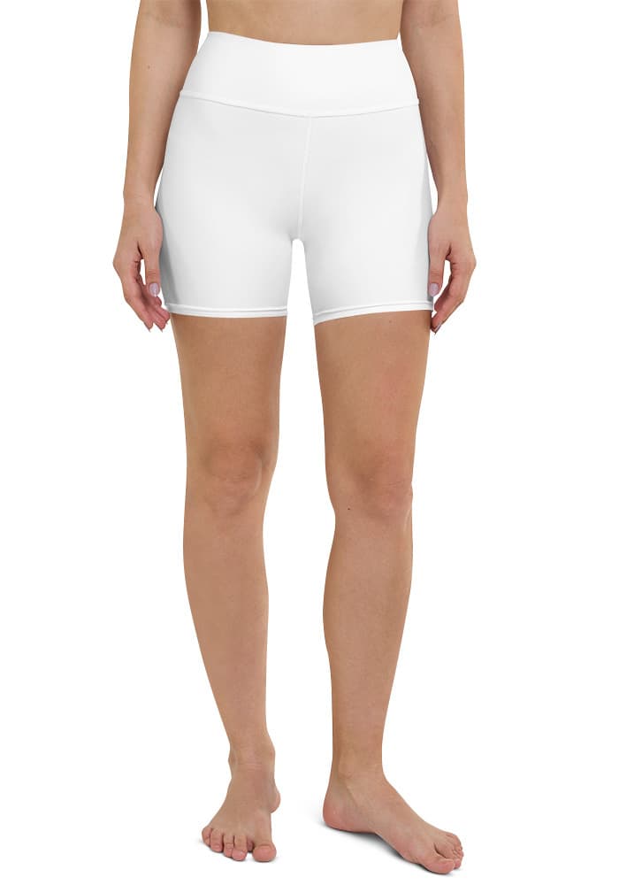 All-Over Print Yoga Shorts — White