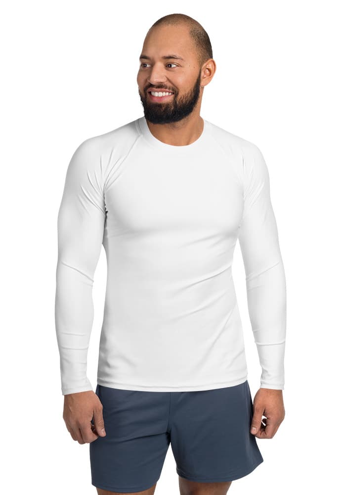 All-Over Print Men's Rash Guard — White