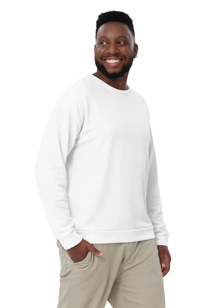 All-Over Print Recycled Unisex Sweatshirt — White