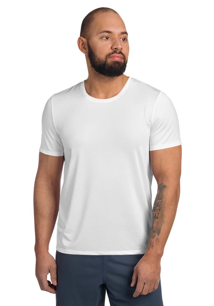 All-Over Print Men's Athletic T-Shirt — White