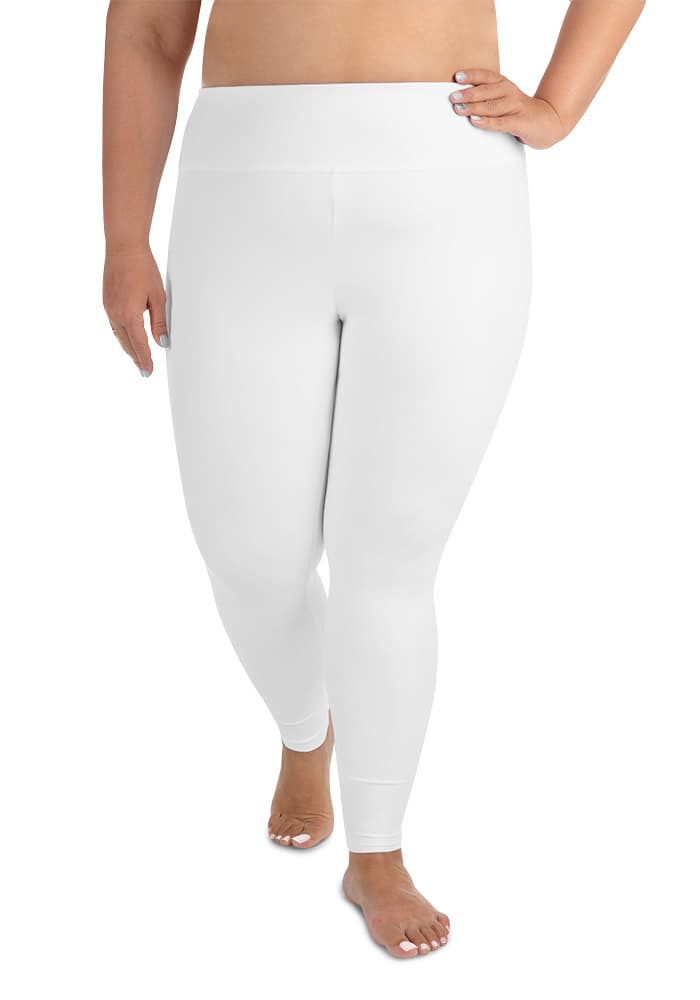 All-Over Print Plus Size Leggings — White