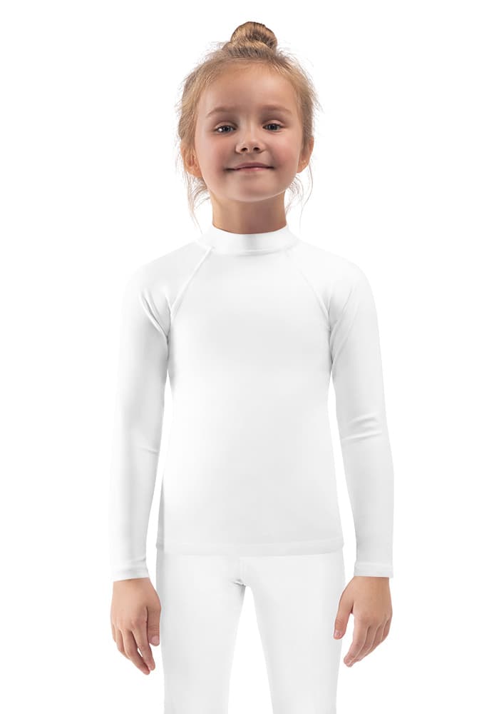 All-Over Print Kids Rash Guard — White