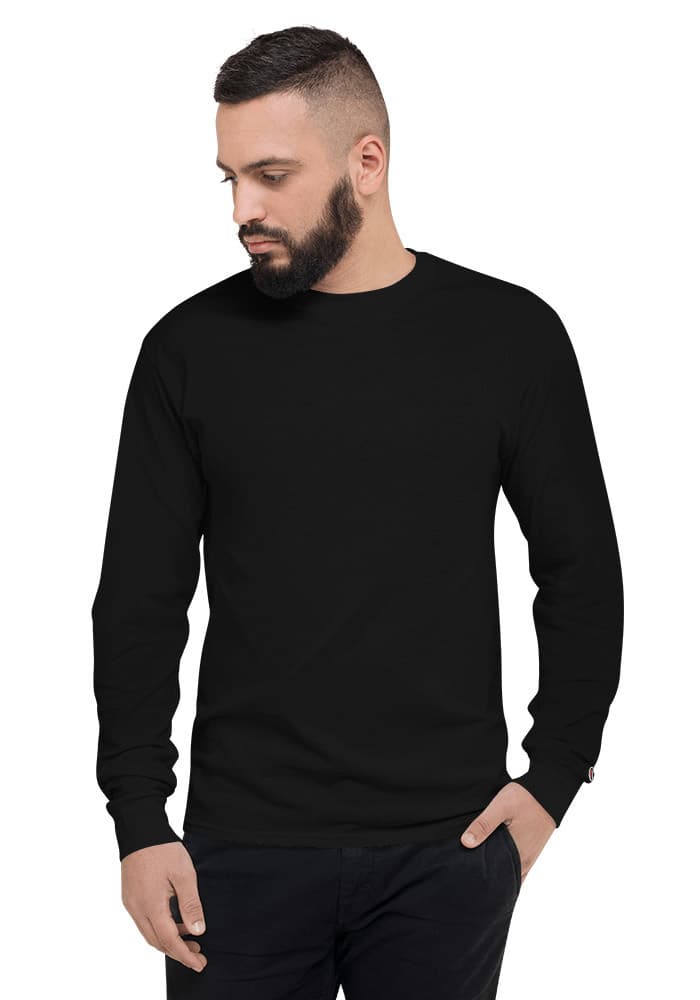 Men’s Champion Long Sleeve T-Shirt | CC8C — Black