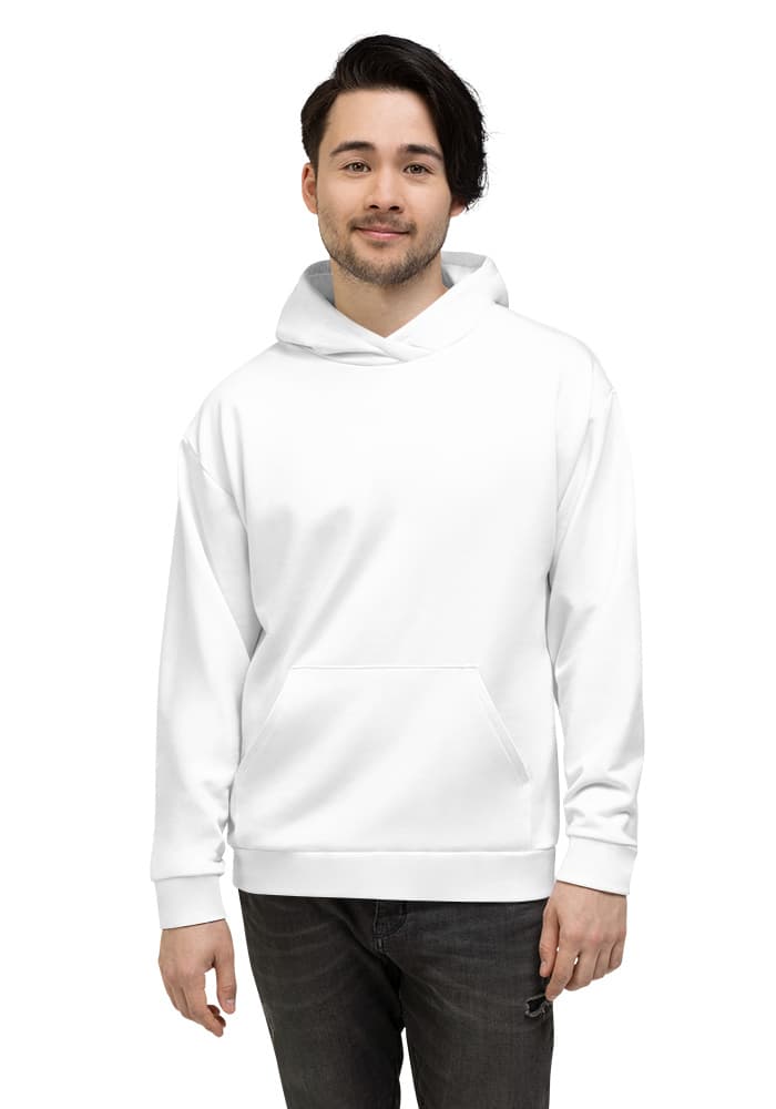 All-Over Print Recycled Unisex Hoodie — White