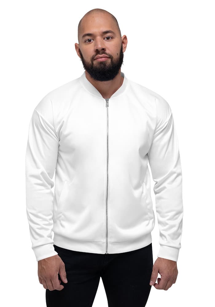 All-Over Print Unisex Bomber Jacket — White
