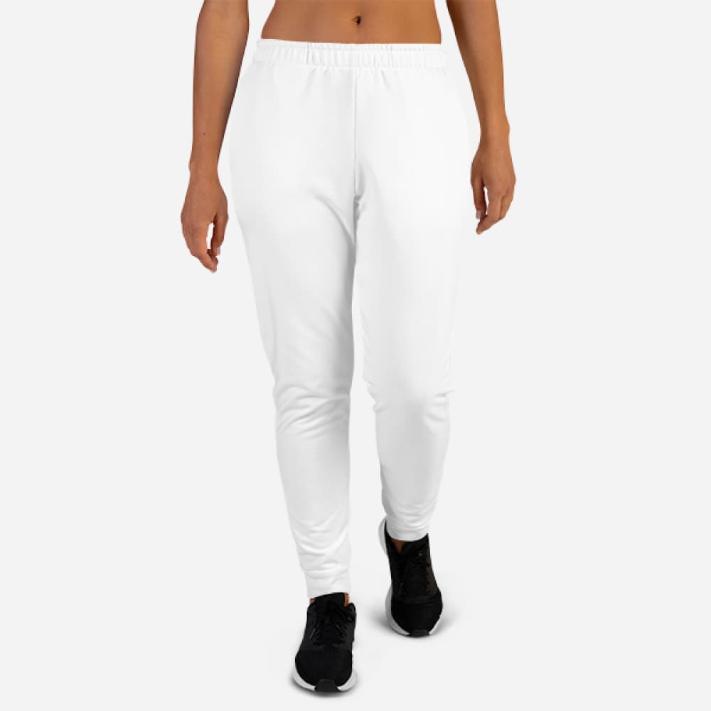All-Over Print Recycled Women’s Joggers — White