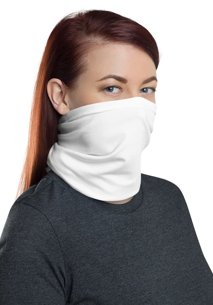 All-Over Print Neck Gaiter — White