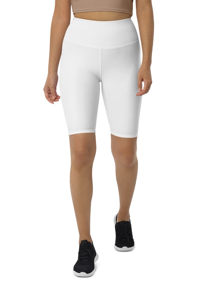 All-Over Print Biker Shorts — White