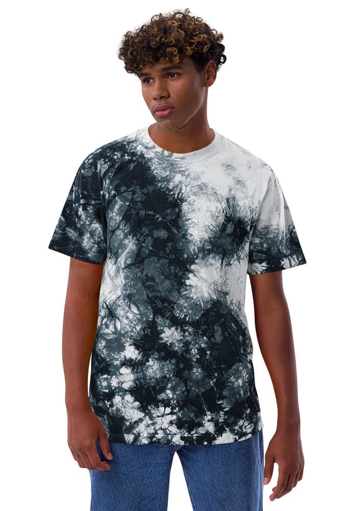 Unisex Oversized Tie-Dye T-Shirt | Shaka Wear SHHTDS — Black / White