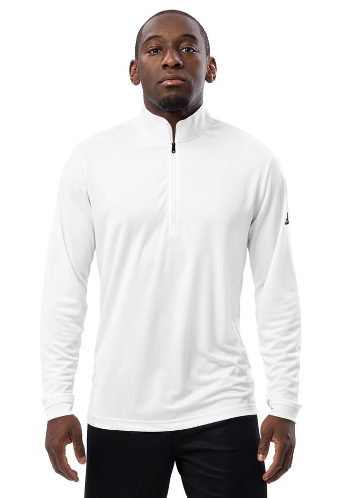 Men's Adidas Quarter-Zip Pullover | A401 — White