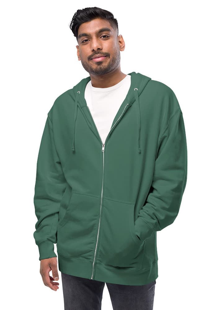 Unisex Fleece Zip Up Hoodie | Independent Trading Co. SS4500Z — Alpine Green