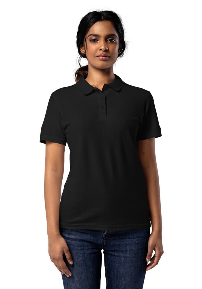 Women's Pique Polo Shirt | Gildan 64800L — Black