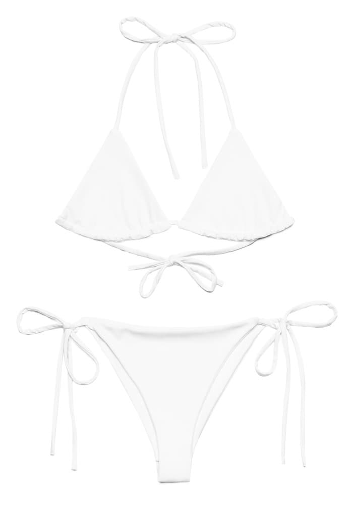 All-Over Print Recycled String Bikini — White