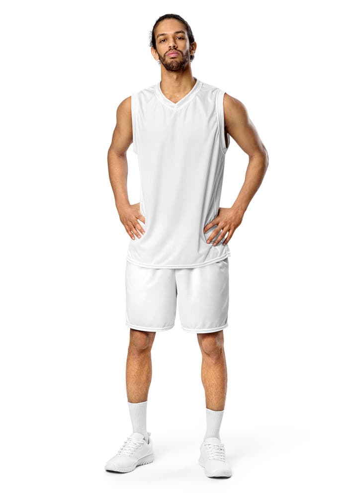 All-Over Print Recycled Unisex Basketball Jersey — White