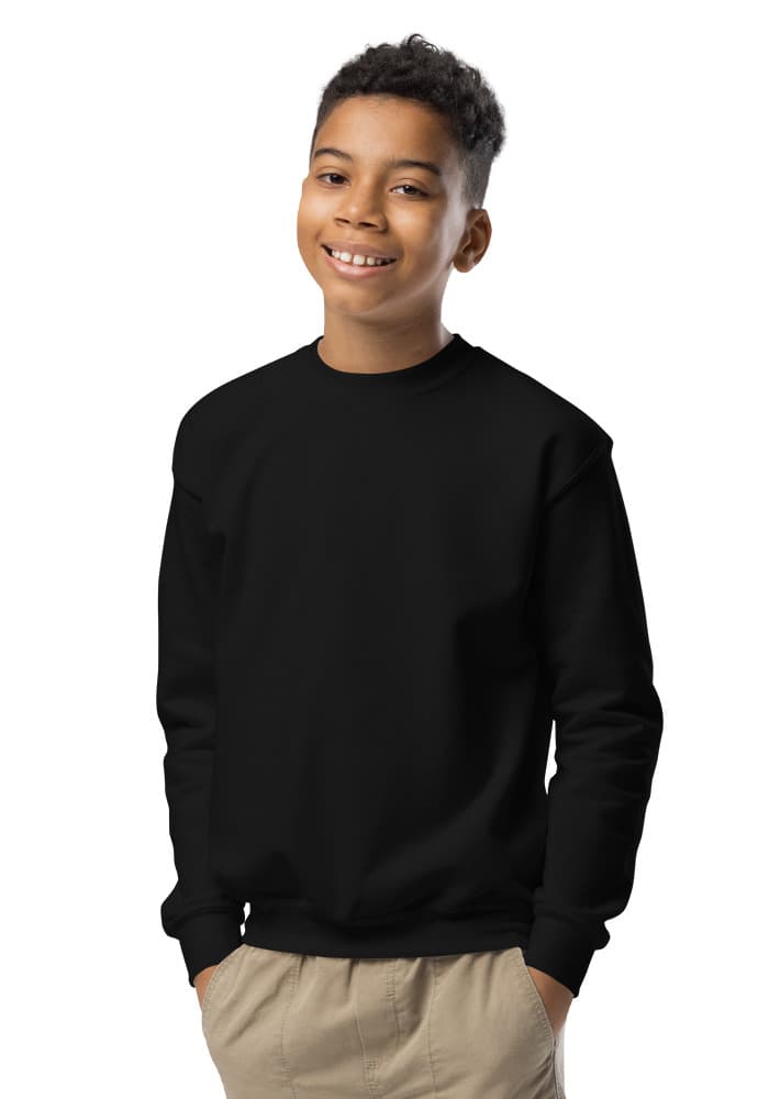 Youth Crew Neck Sweatshirt | Gildan 18000B — Black