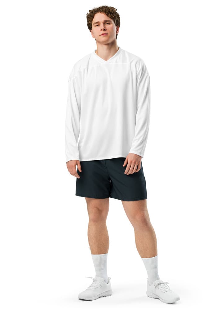 All-Over Print Recycled Hockey Fan Jersey — White