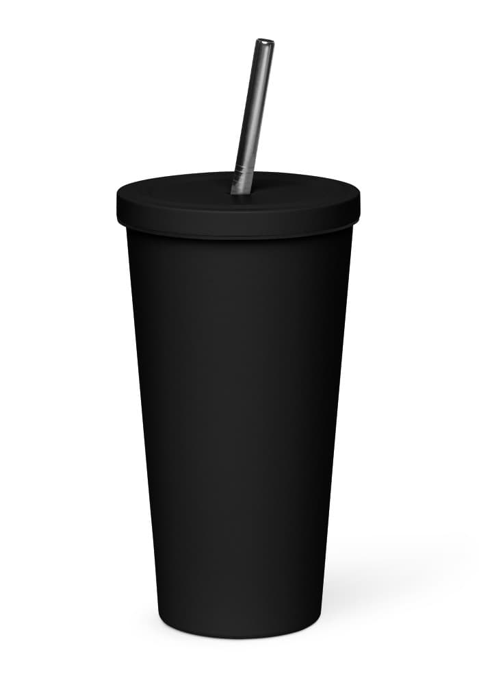 Insulated Tumbler with a Straw — Black