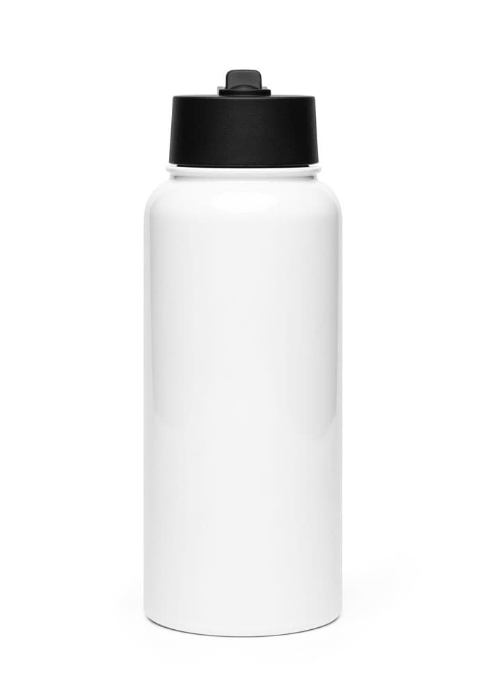 Stainless Steel Water Bottle with a Straw Lid — White