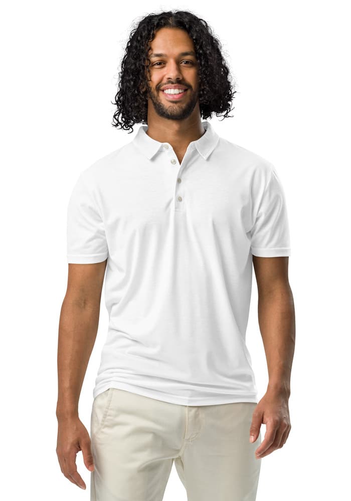 Men's All-Over Print Slim Fit Polo Shirt — Black