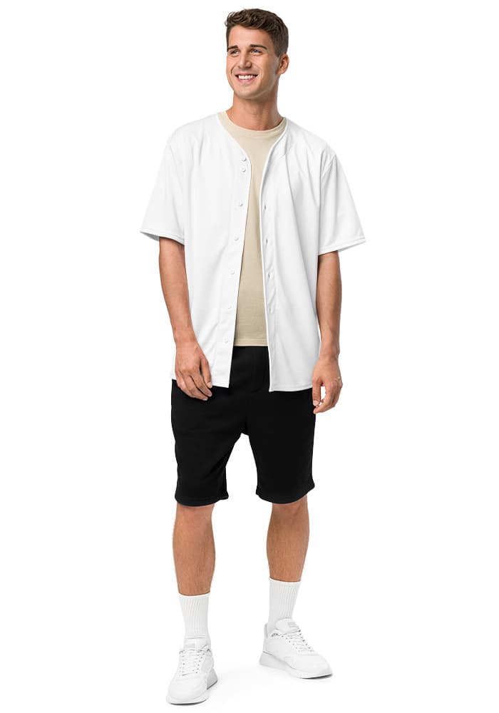 All-Over Print Recycled Unisex Baseball Jersey — White