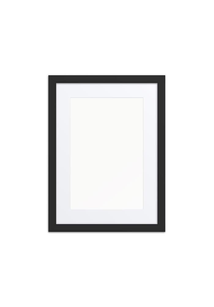 Matte Paper Framed Poster With Mat (in) — Black