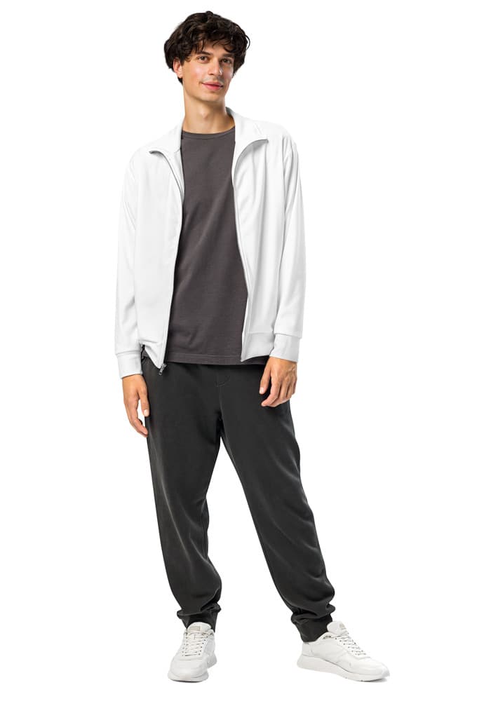 All-Over Print Recycled Unisex Track Jacket — White