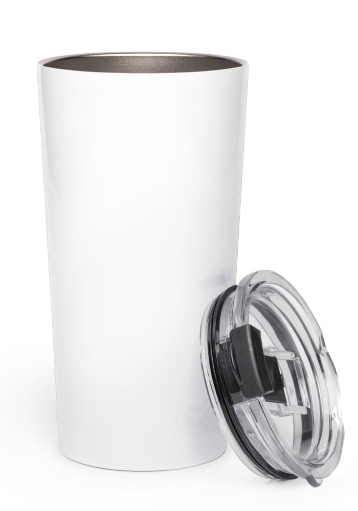 Tapered Stainless Steel Tumbler 20 oz — White