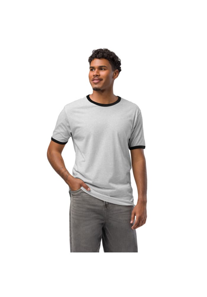 Unisex Ringer T-Shirt | Next Level 3604 — Heather Gray / Black