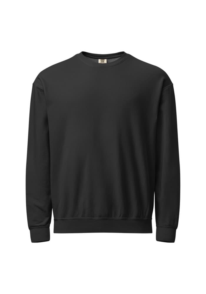 Unisex Garment-Dyed Lightweight Fleece Crewneck Sweatshirt I Comfort Colors 1466 — Black