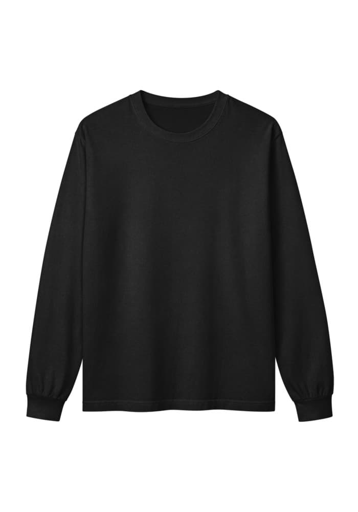 Unisex Garment Dye Heavyweight Long Sleeve Tee | Bella + Canvas 4851GD — Black