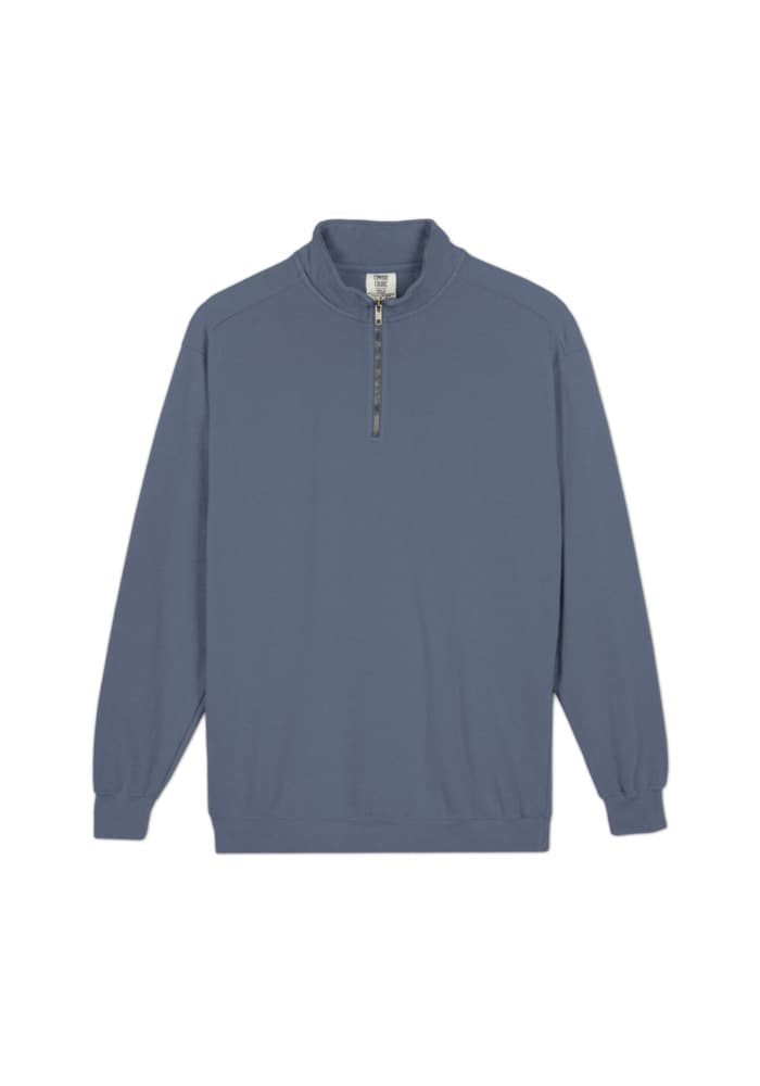 Unisex Garment-Dyed Quarter-Zip Sweatshirt | Comfort Colors 1580 — Blue Jean