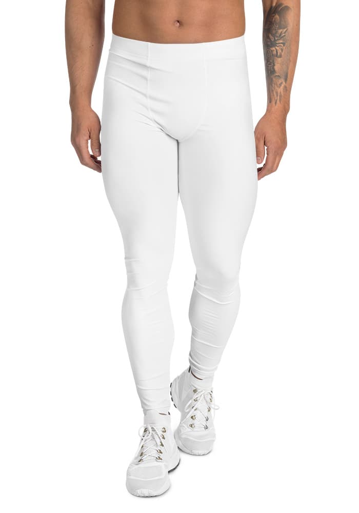All-Over Print Men's Leggings — White