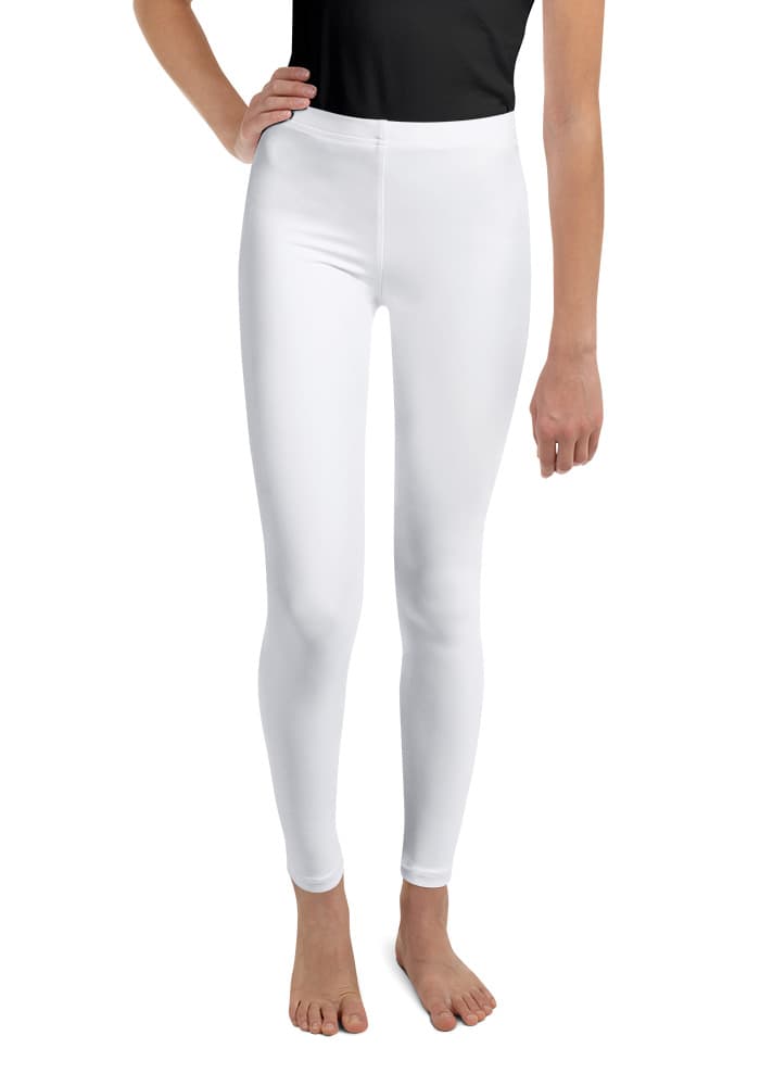 All-Over Print Youth Leggings — White