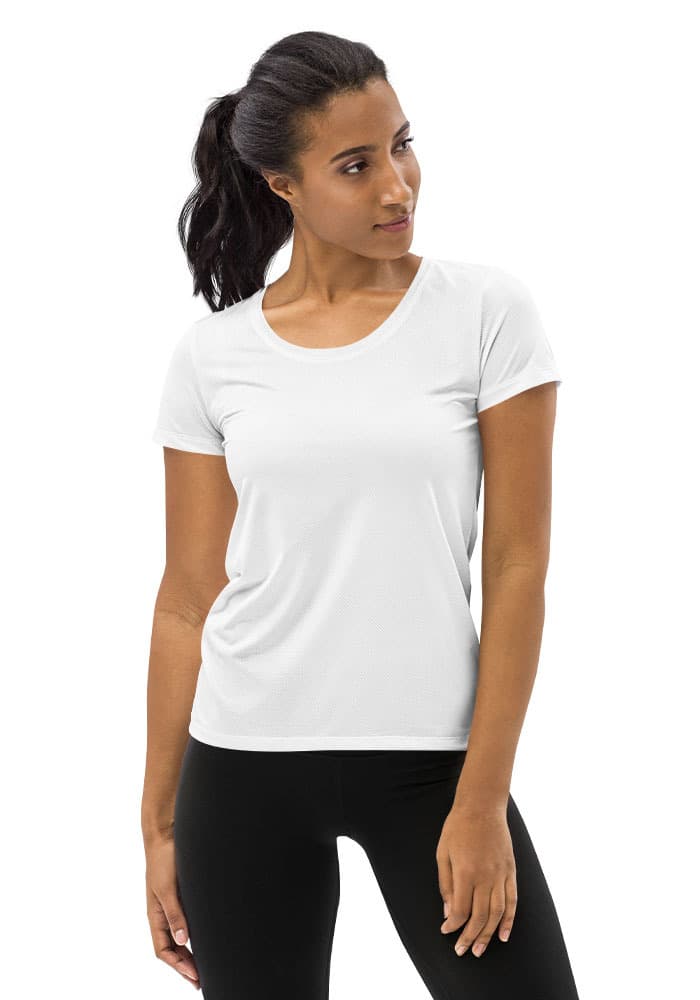 All-Over Print Women's Athletic T-Shirt — White