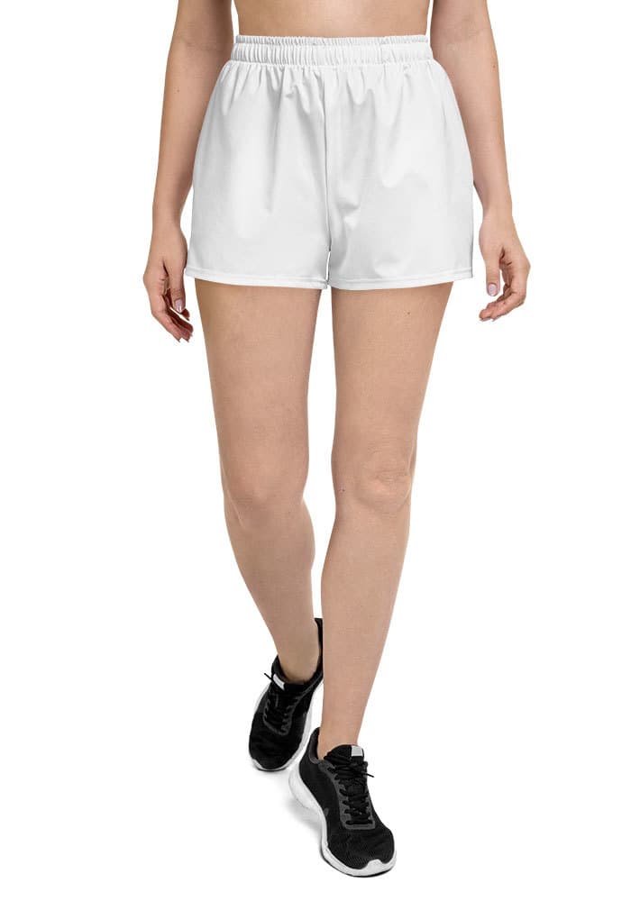 All-Over Print Unisex Athletic Shorts — White