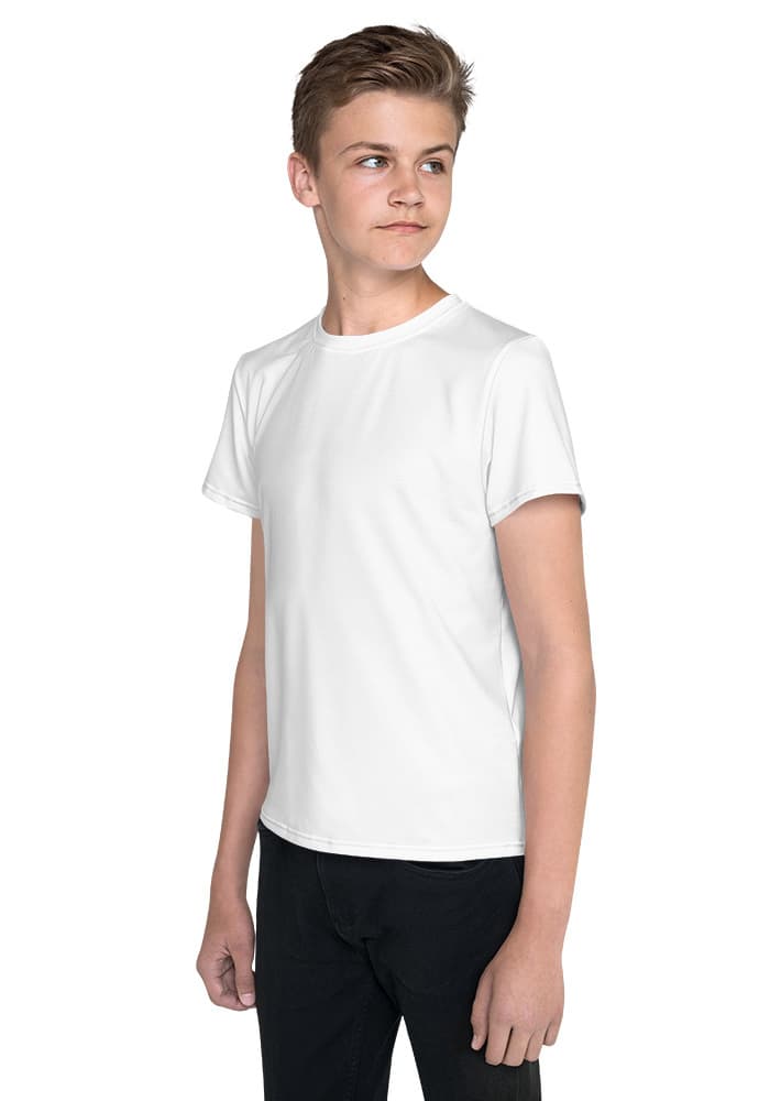 All-Over Print Youth Crew Neck T-shirt — White