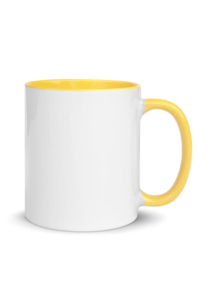 White Ceramic Mug with Color Inside — Yellow