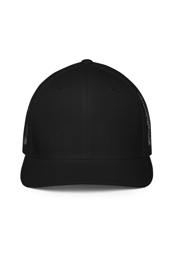 Closed-Back Trucker Cap | Flexfit 6511 — Black