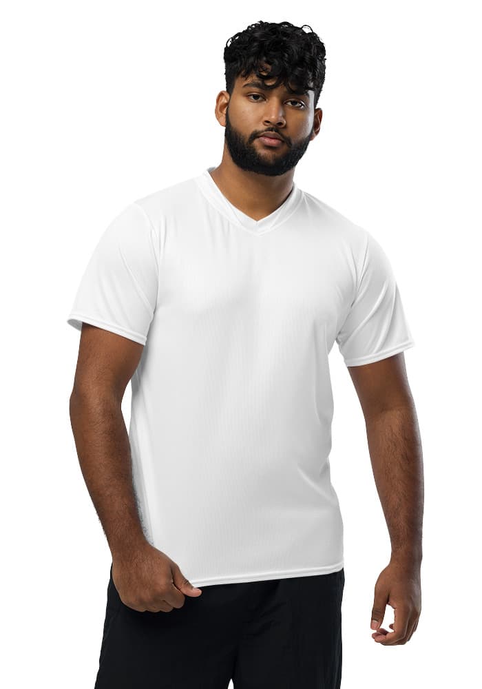 All-Over Print Recycled Unisex Sports Jersey — White